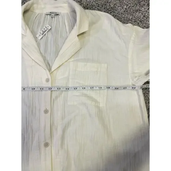Madewell Lightestspun Cover Up Maxi Shirtdress NWT M Cream Featherweight Relax - Picture 9 of 11